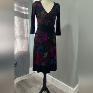 Jones New York Multicolor Floral Long Sleeve Dress